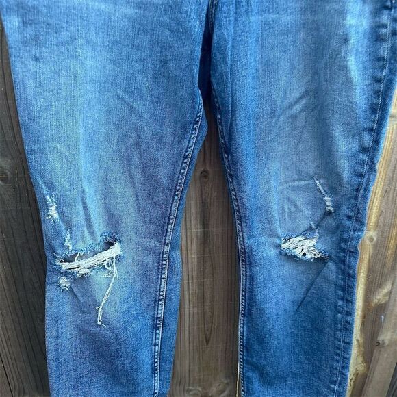 Silver Jeans Co. Women's Distressed Skinny Blue Denim Jeans Size 32x29 - Picture 2 of 7